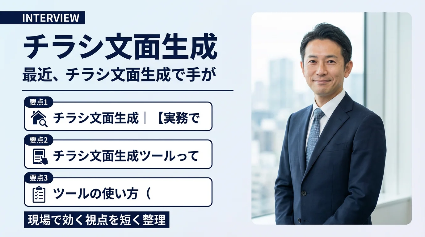 チラシ文面生成|【実務で役立つ】宅建AIで作る!不動産チラシ文面の賢い作り方✨