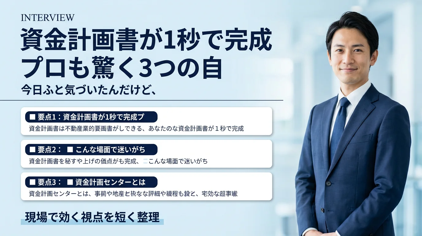 資金計画書が1秒で完成?プロも驚く3つの自動計算