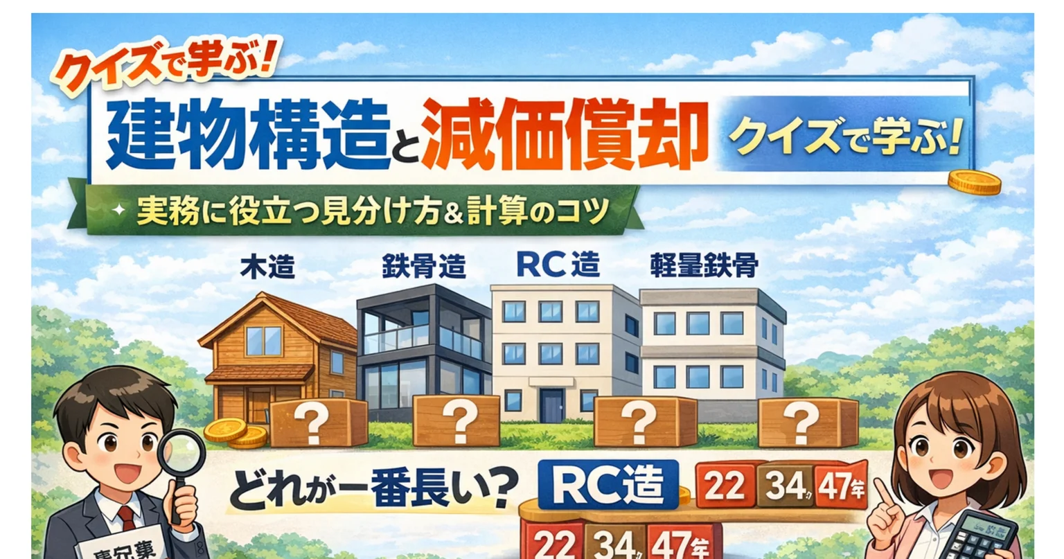 【確定申告で差がつく】建物構造で減価償却年数が変わる！宅建受験生は今こそチェック