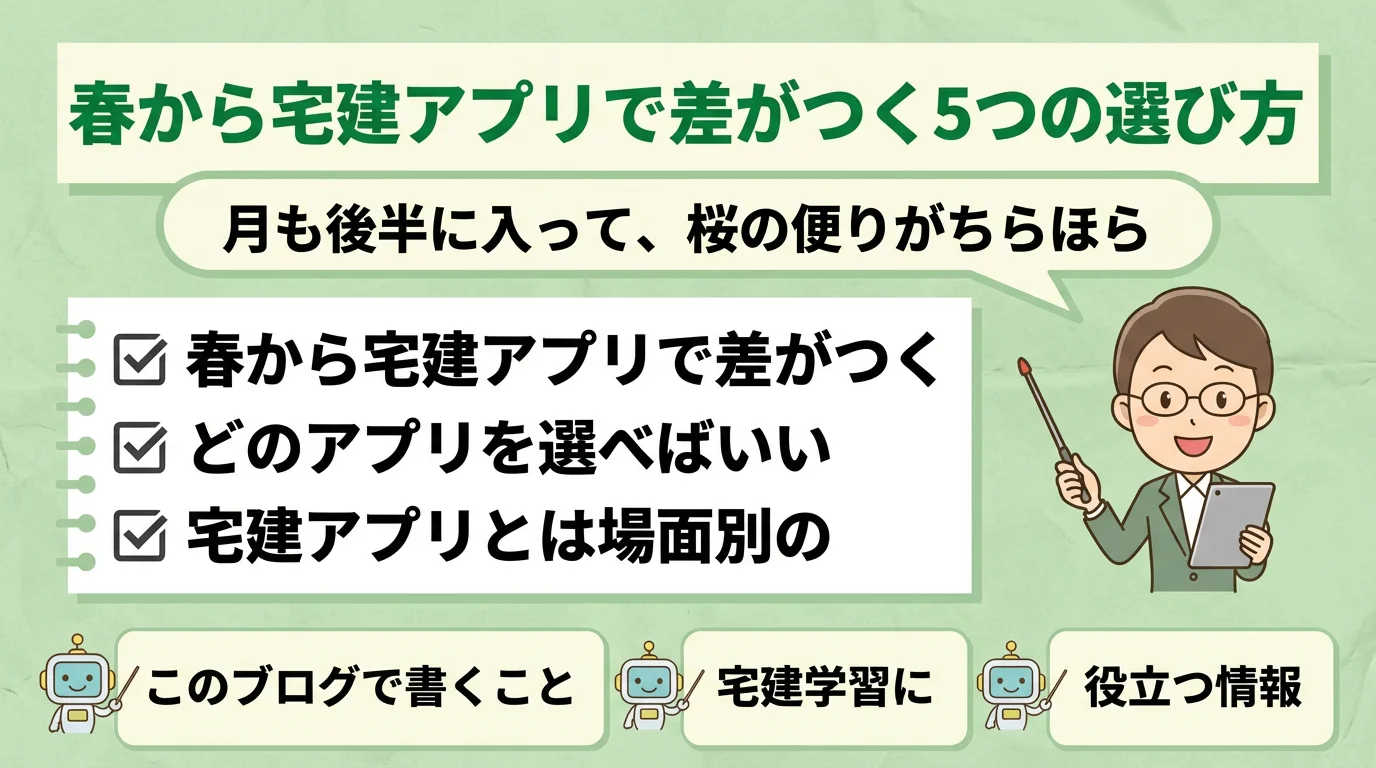 春から宅建アプリで差がつく5つの選び方