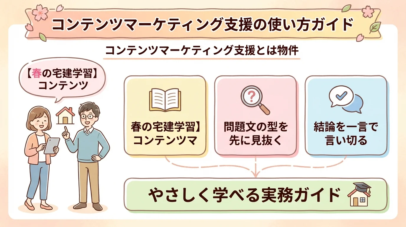【春の宅建学習】コンテンツマーケティング支援の使い方ガイド