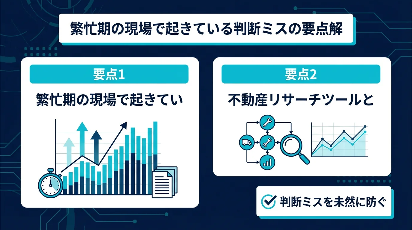 リサーチセンター|繁忙期の現場で起きている判断ミスの要点解説