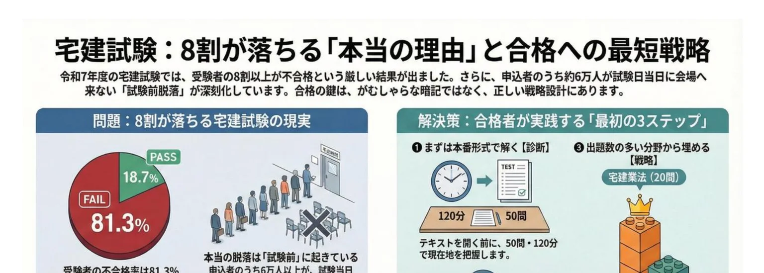 宅建試験:8割が落ちる「本当の理由」と合格への最短戦略