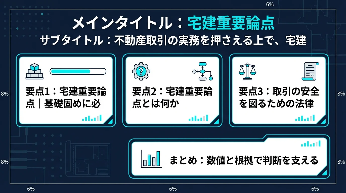 宅建重要論点の完全ガイド|基礎固め期に押さえるべき実務知識まとめ