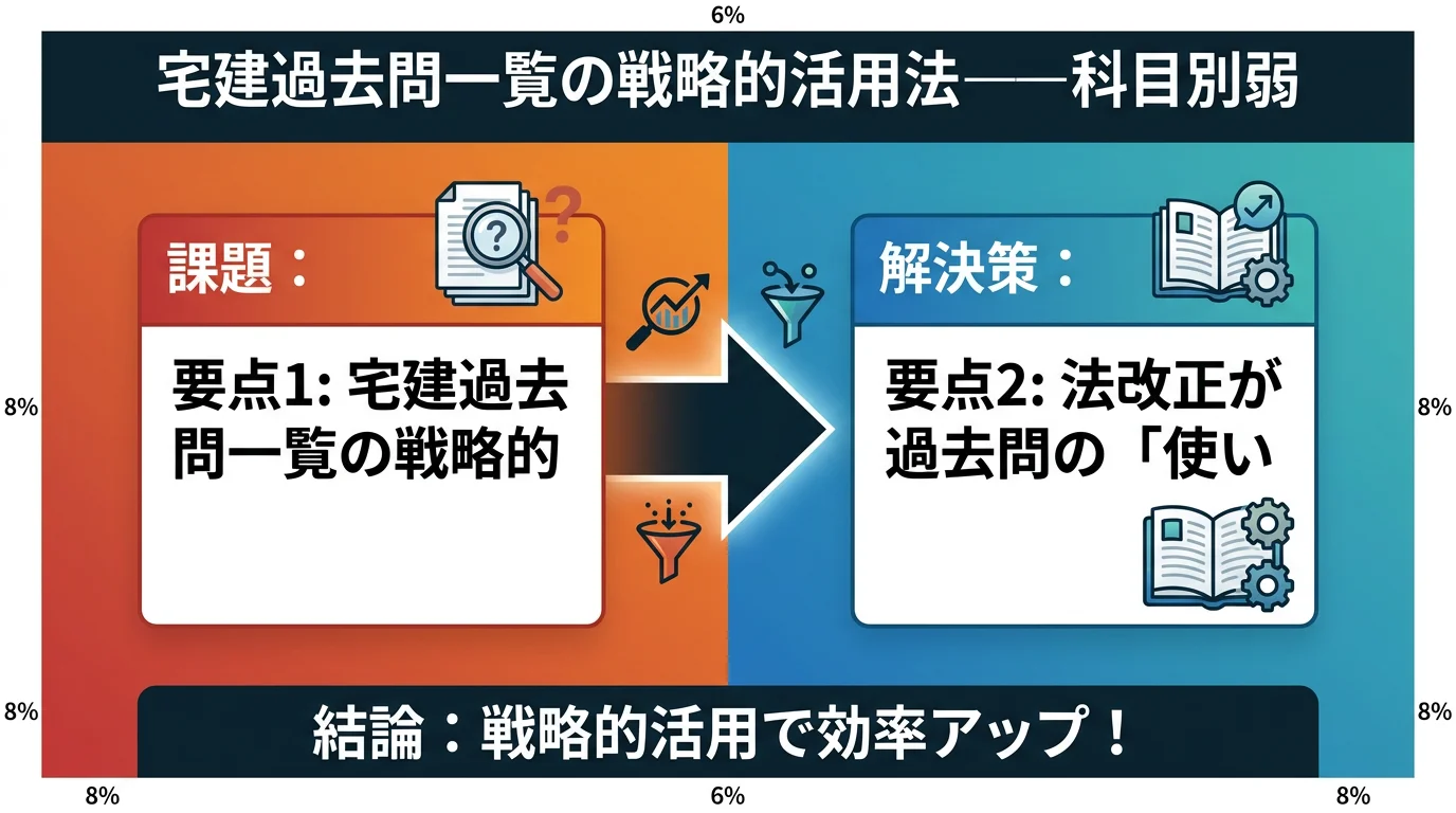 宅建過去問一覧の戦略的活用法——科目別弱点を5月に潰す3ステップ