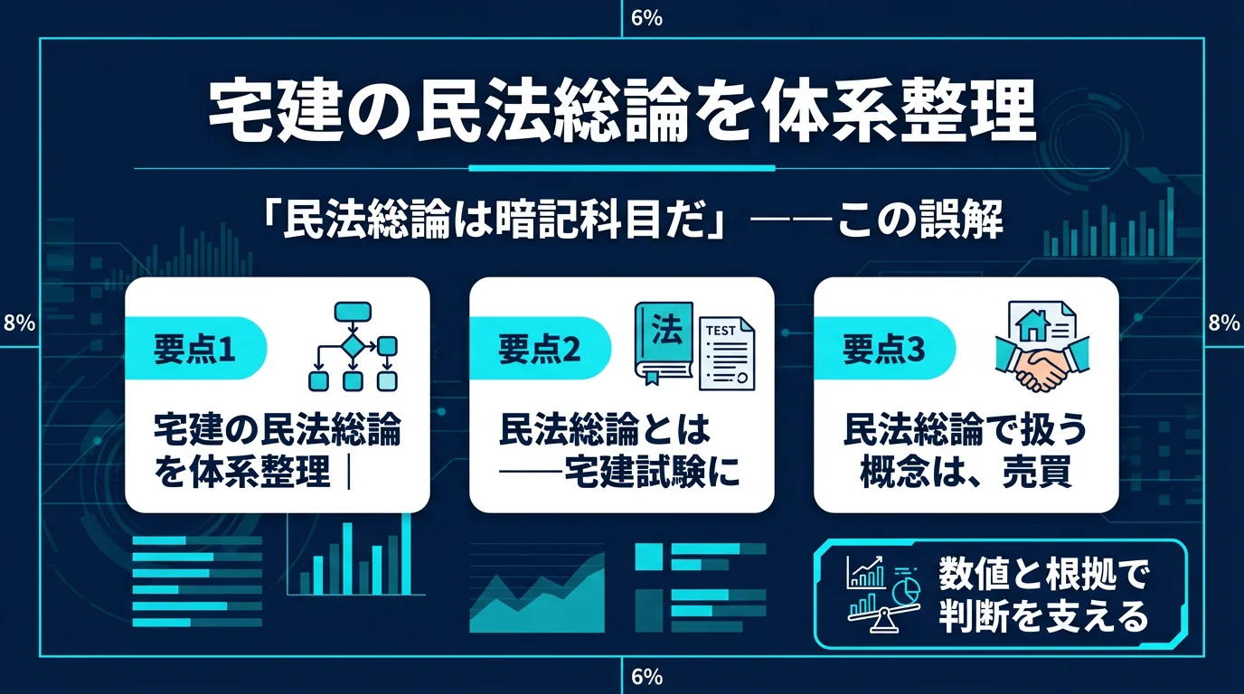 宅建の民法総論を体系整理|新年度に押さえる5つの基本原則と学習フロー