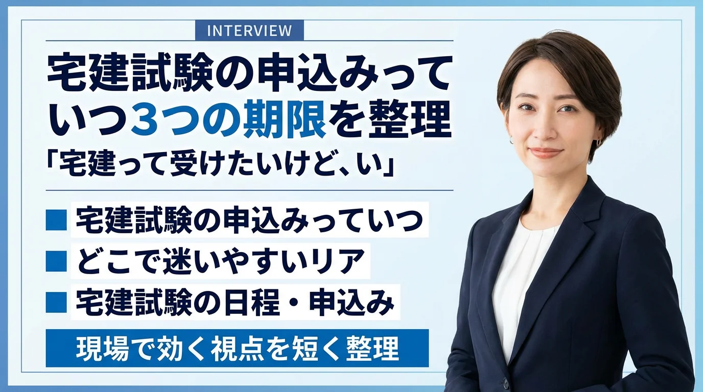 宅建試験の申込みっていつ?3つの期限を整理してみた