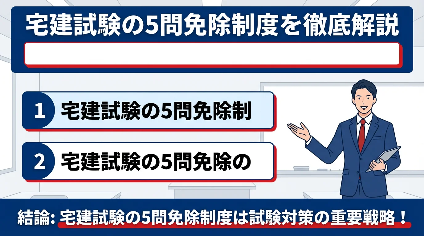 宅建試験の5問免除制度を徹底解説|合格率アップの実務活用法