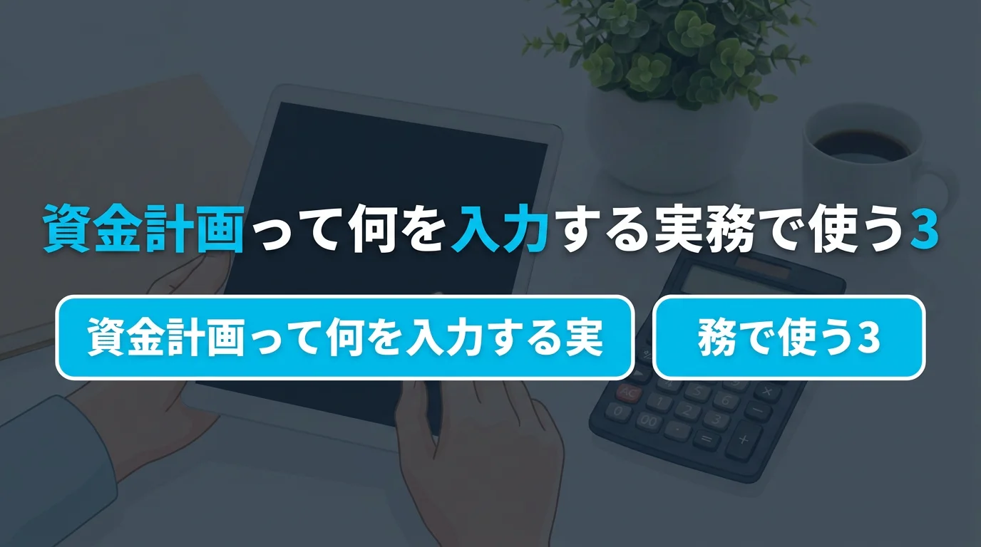 資金計画って何を入力する?実務で使う3つの判断軸