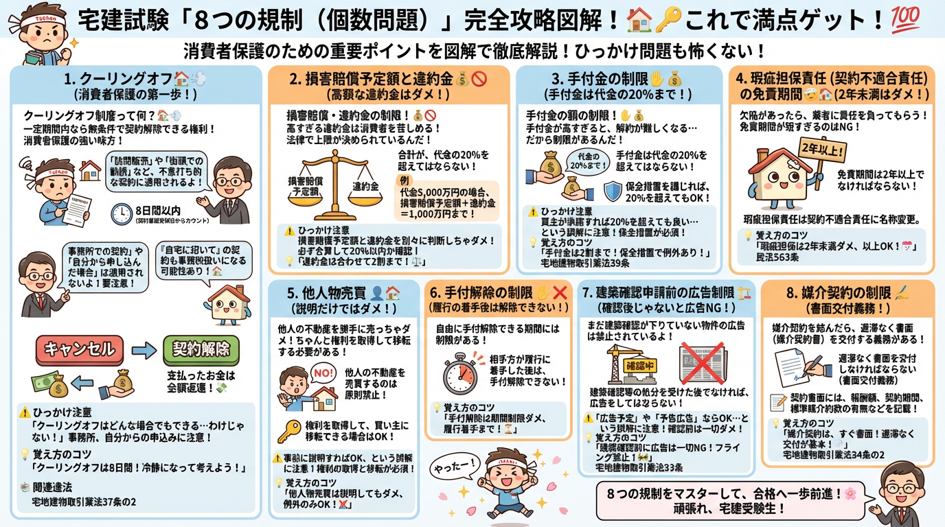 ８つの規制（個数問題）の完全図解の図解｜宅建業法