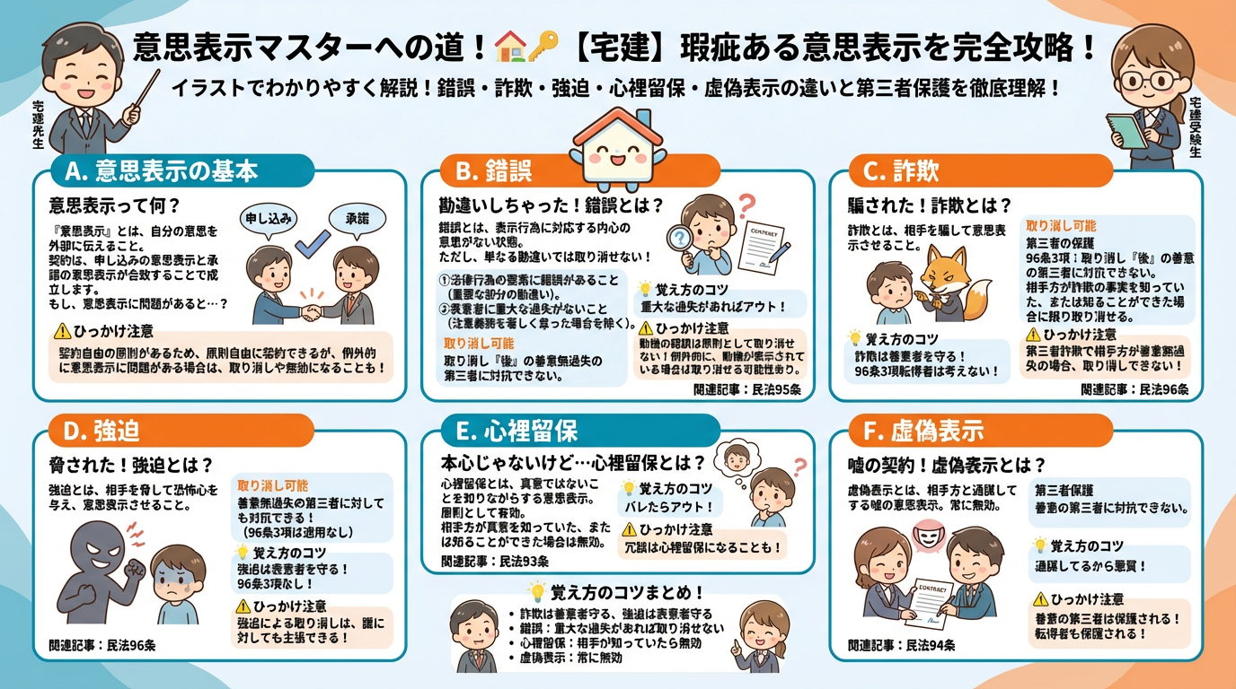 意思表示の完全図解の図解|民法(権利関係)