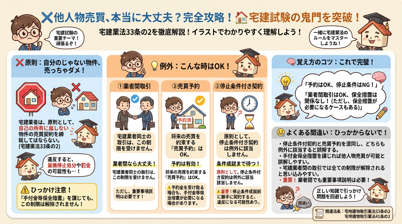 自己の所有に属しない物件の売買契約締結の制限の完全図解の図解｜宅建業法
