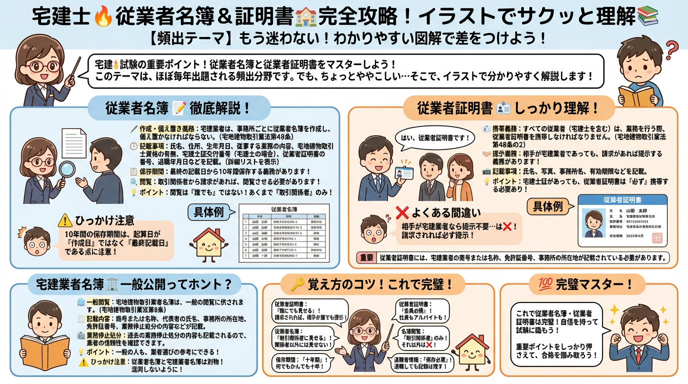 従業者名簿・従業者証明書の完全図解の図解｜宅建業法