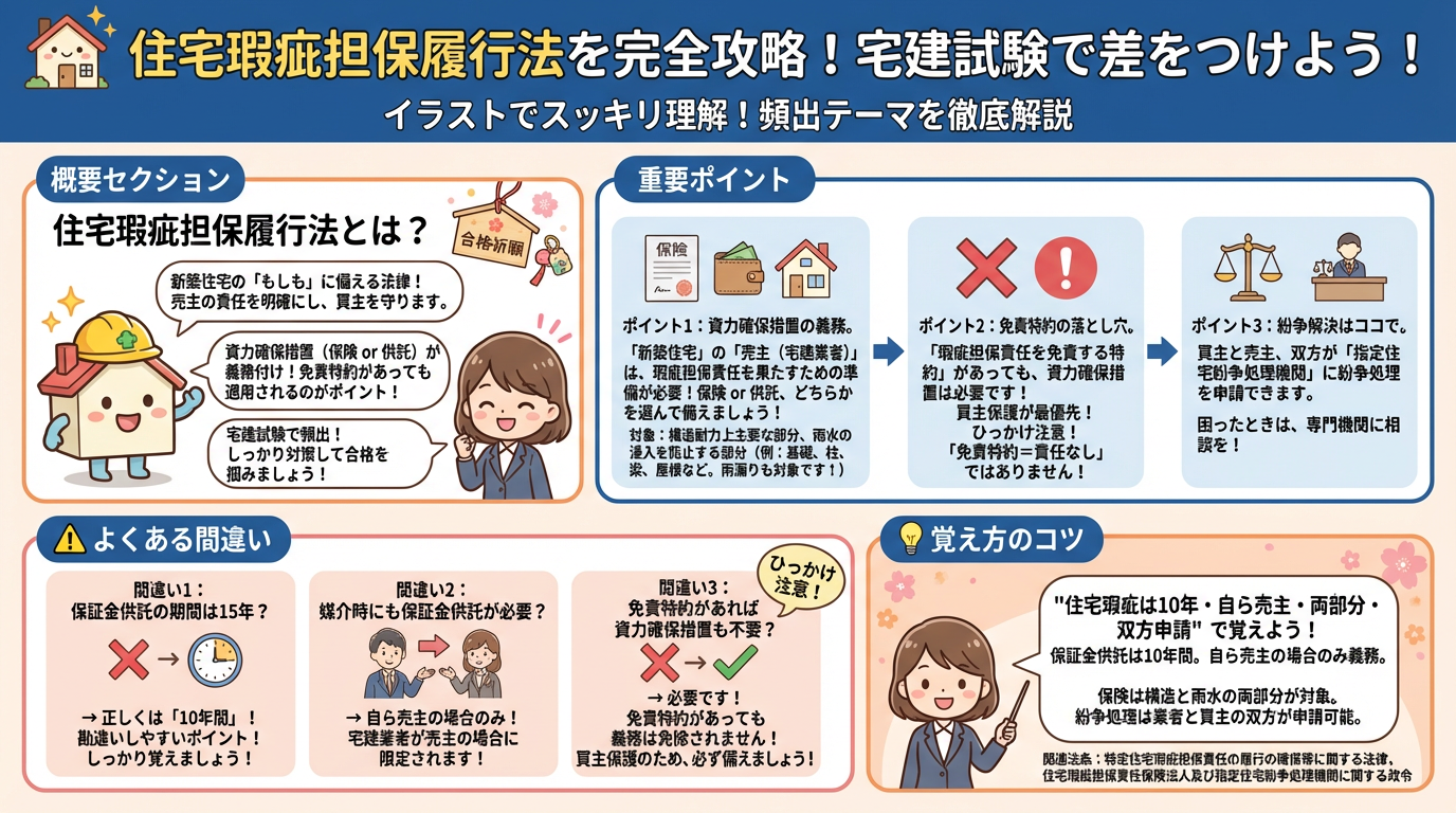 住宅瑕疵担保履行法の完全図解の図解｜宅建業法