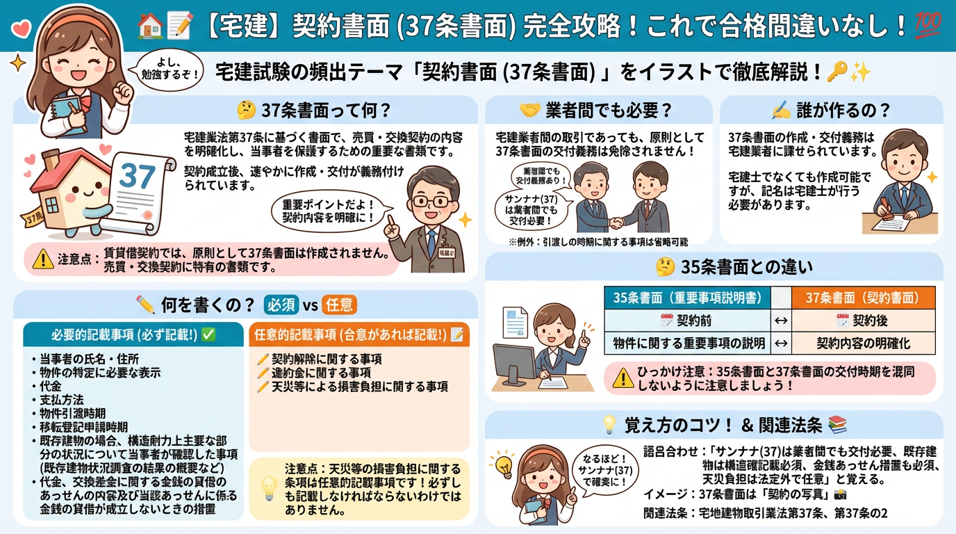 契約書面（37条書面）の完全図解の図解｜宅建業法
