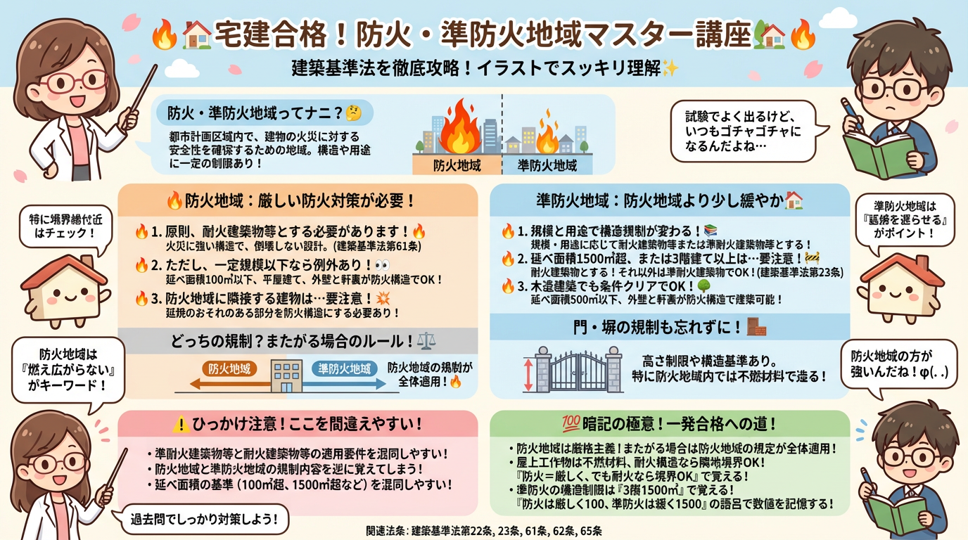 建築基準法(防火・準防火地域)の完全図解の図解|法令上の制限
