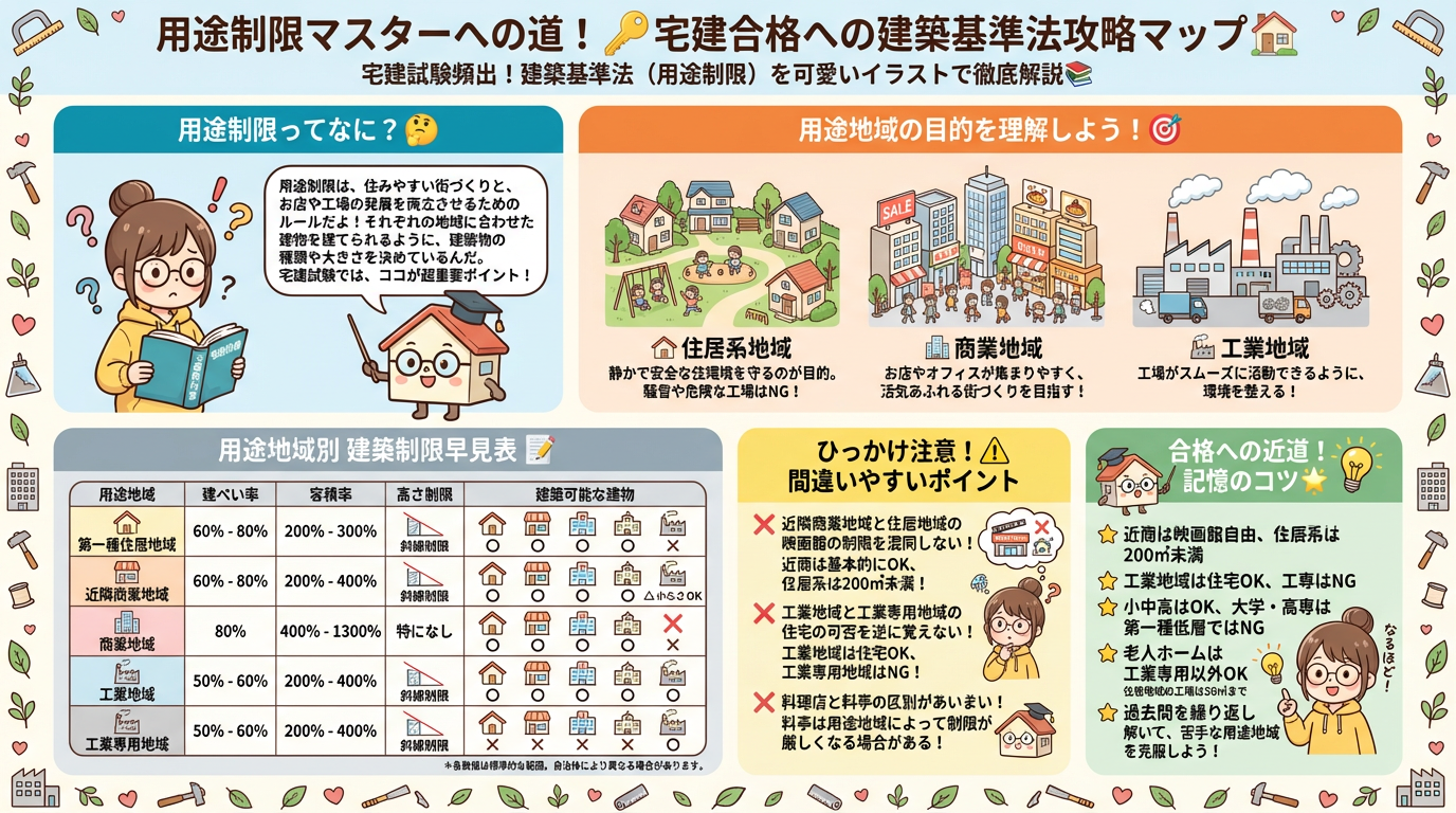 建築基準法(用途制限)の完全図解の図解|法令上の制限