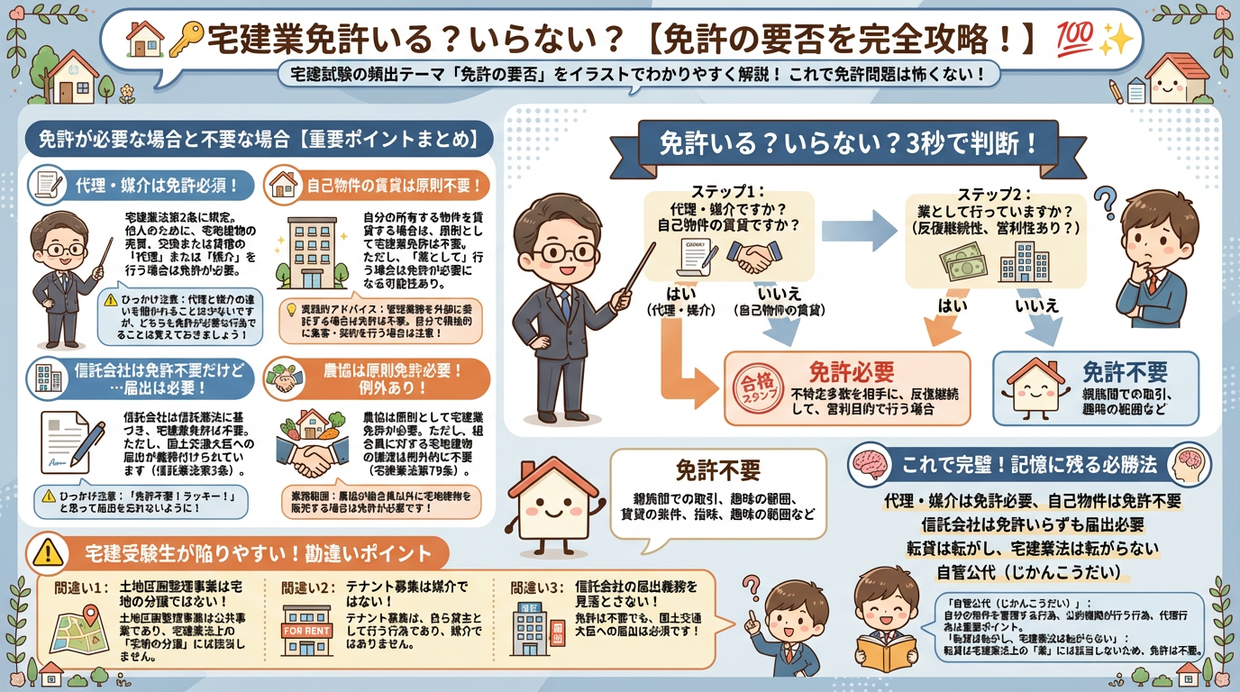 免許の要否の完全図解の図解｜宅建業法