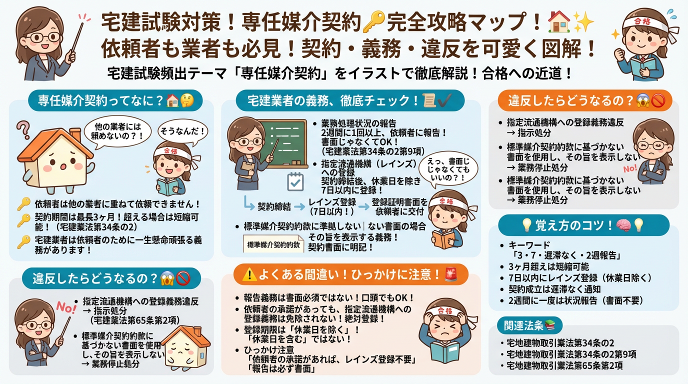 専任媒介契約の完全図解の図解｜宅建業法