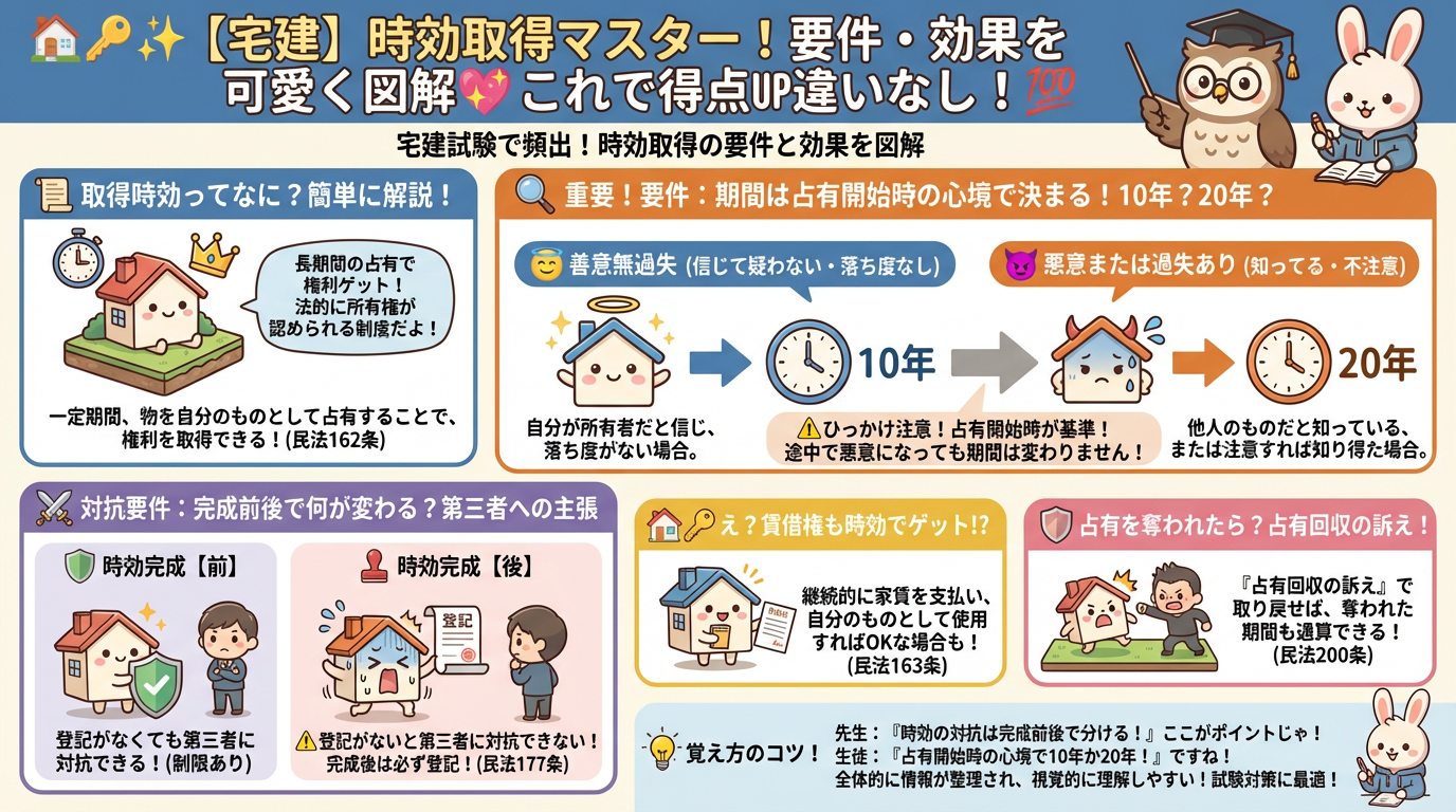 取得時効の完全ガイドの図解｜民法（権利関係）