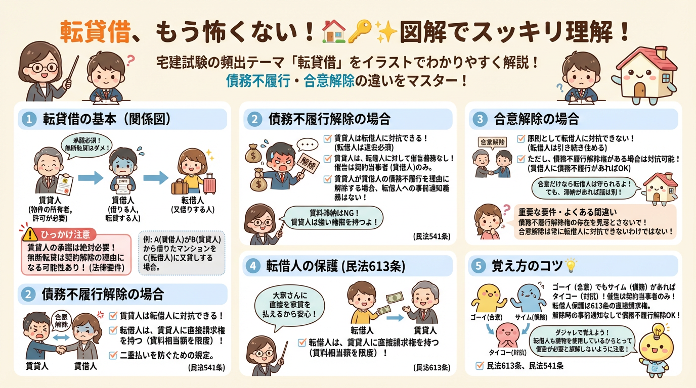 転貸借の完全図解の図解|民法(権利関係)