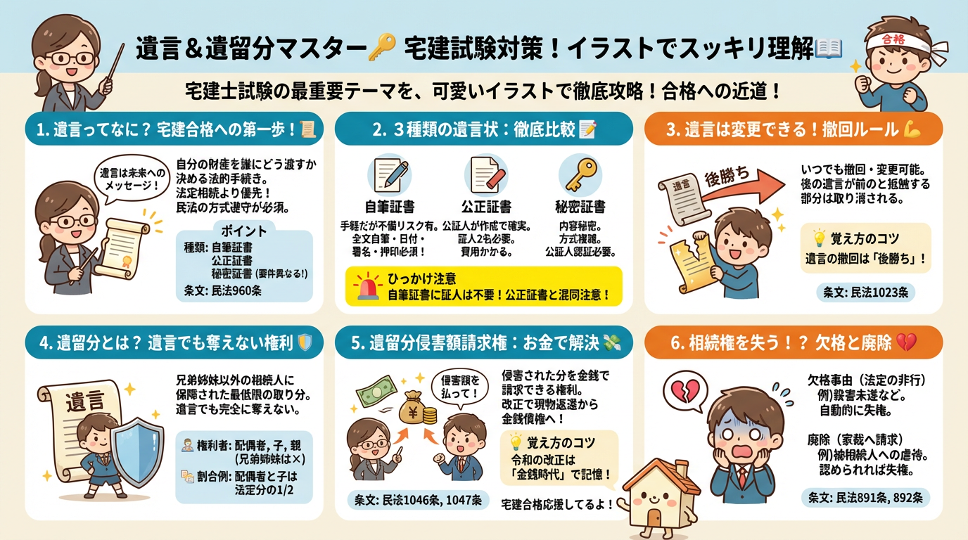 遺言・遺留分の完全図解の図解|民法(権利関係)