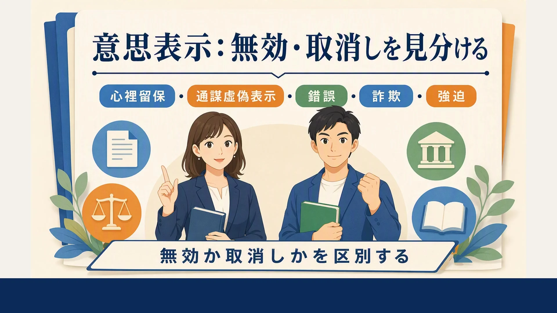 意思表示:無効・取消しを見分けるの3分講座(プレビュー)