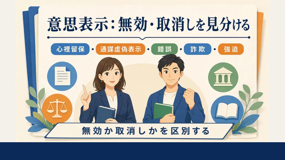 意思表示：無効・取消しを見分けるの概論講座