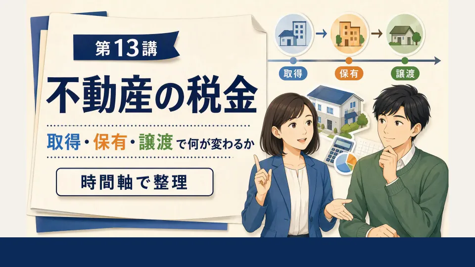 不動産の税金：取得・保有・譲渡で何が変わるかの概論講座