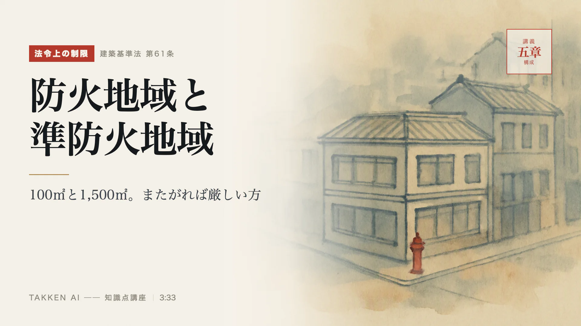防火地域と準防火地域の3分講座(プレビュー)
