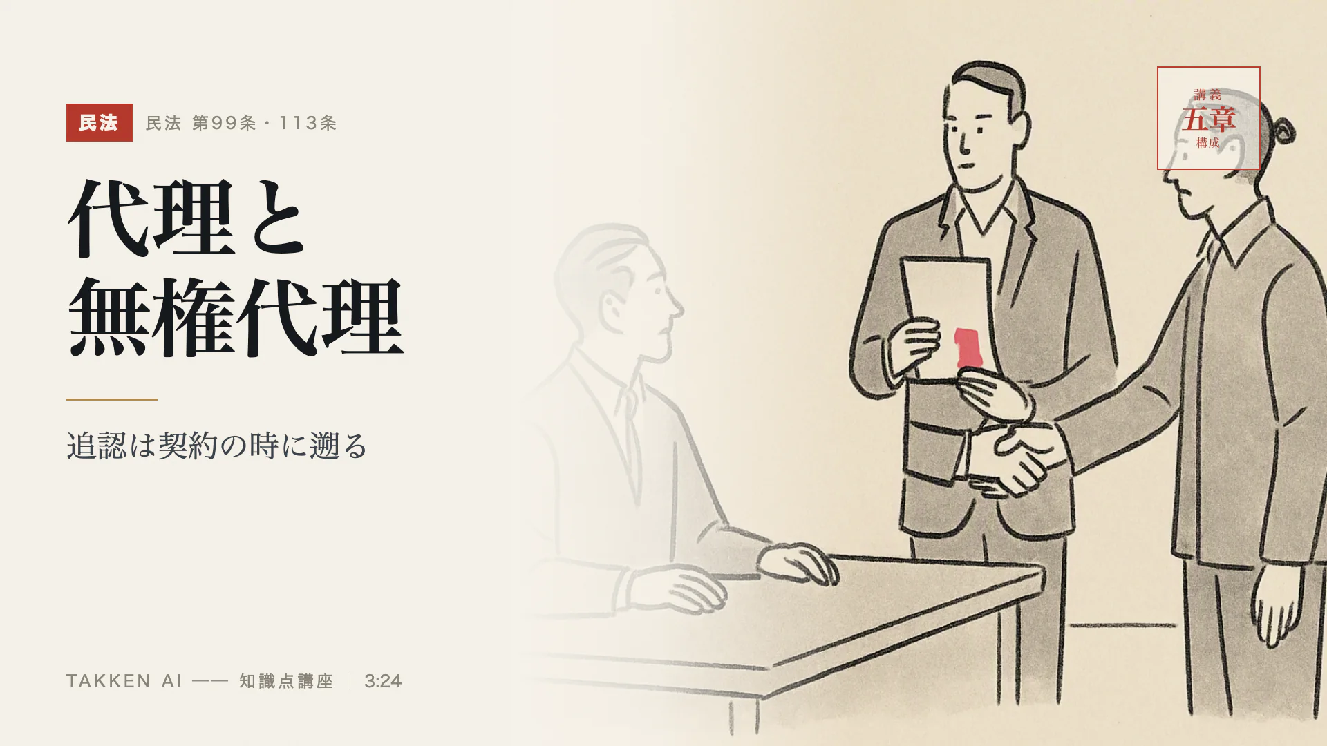 代理と無権代理の3分講座(プレビュー)