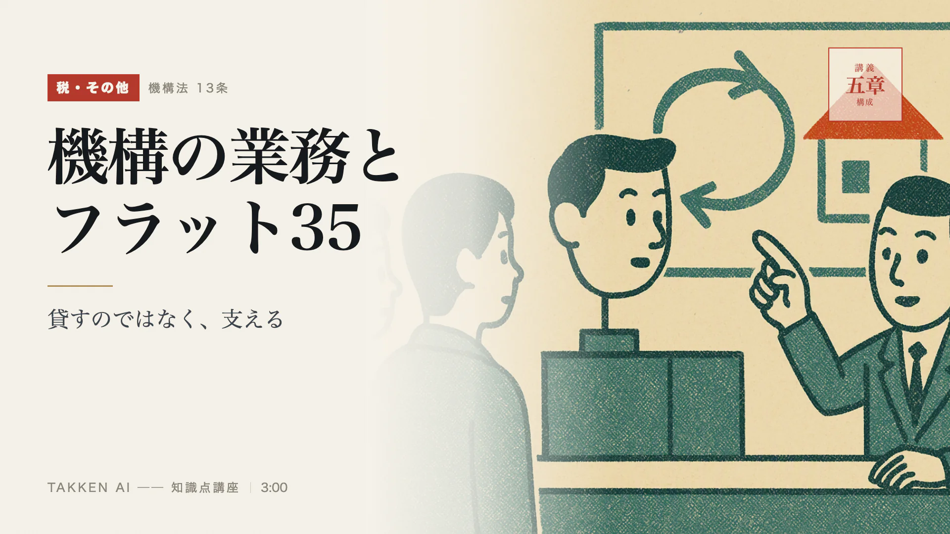 機構の業務とフラット35の3分講座(プレビュー)