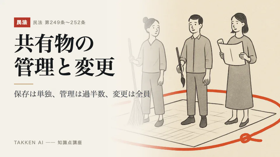 共有物の管理と変更の3分講座