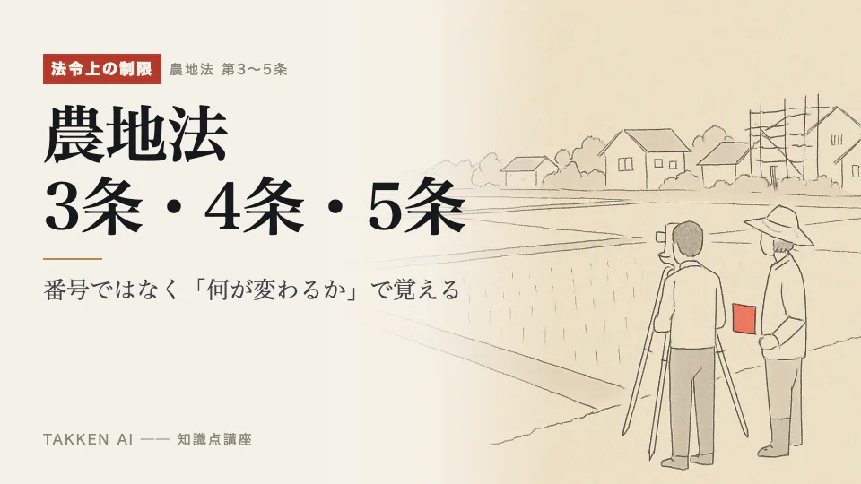 農地法 3条・4条・5条の3分講座