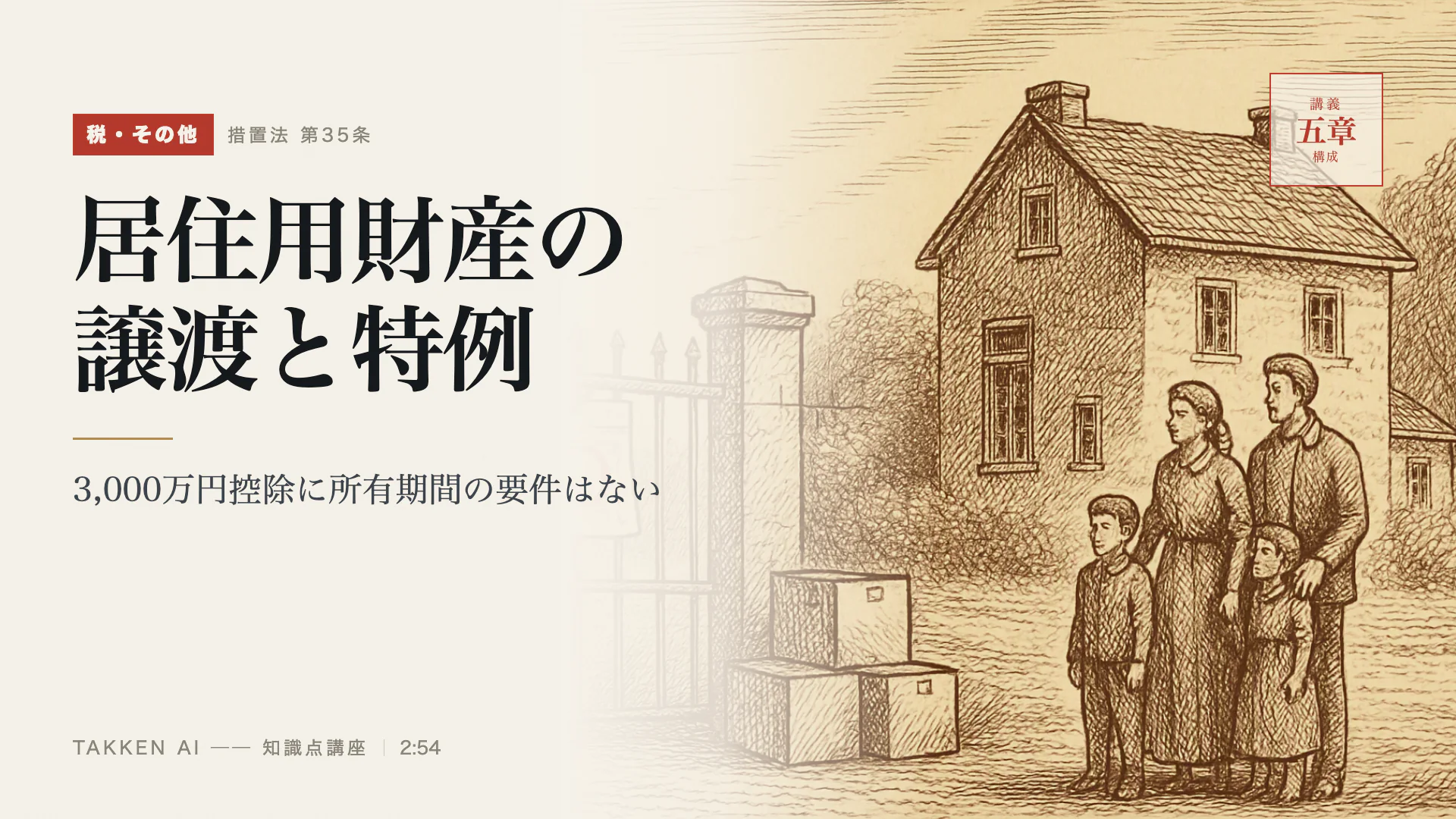 居住用財産の譲渡と特例の3分講座(プレビュー)