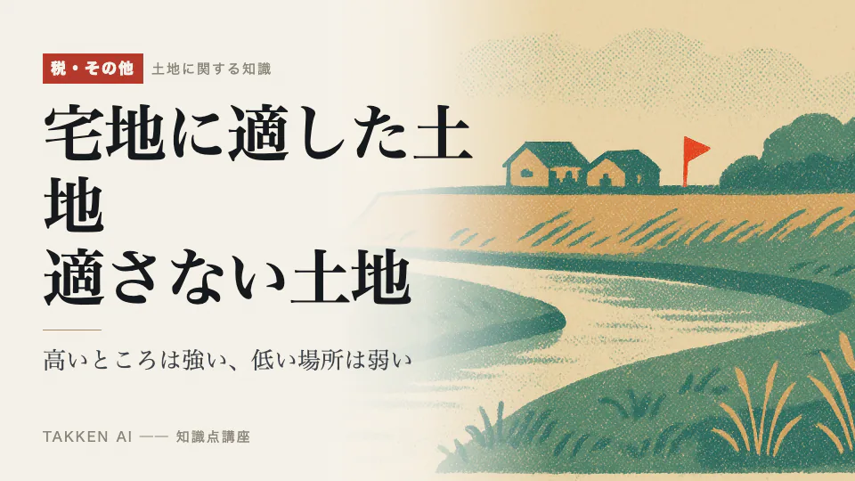 宅地に適した土地・適さない土地の3分講座